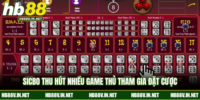 Sicbo thu hút nhiều game thủ tham gia đặt cược